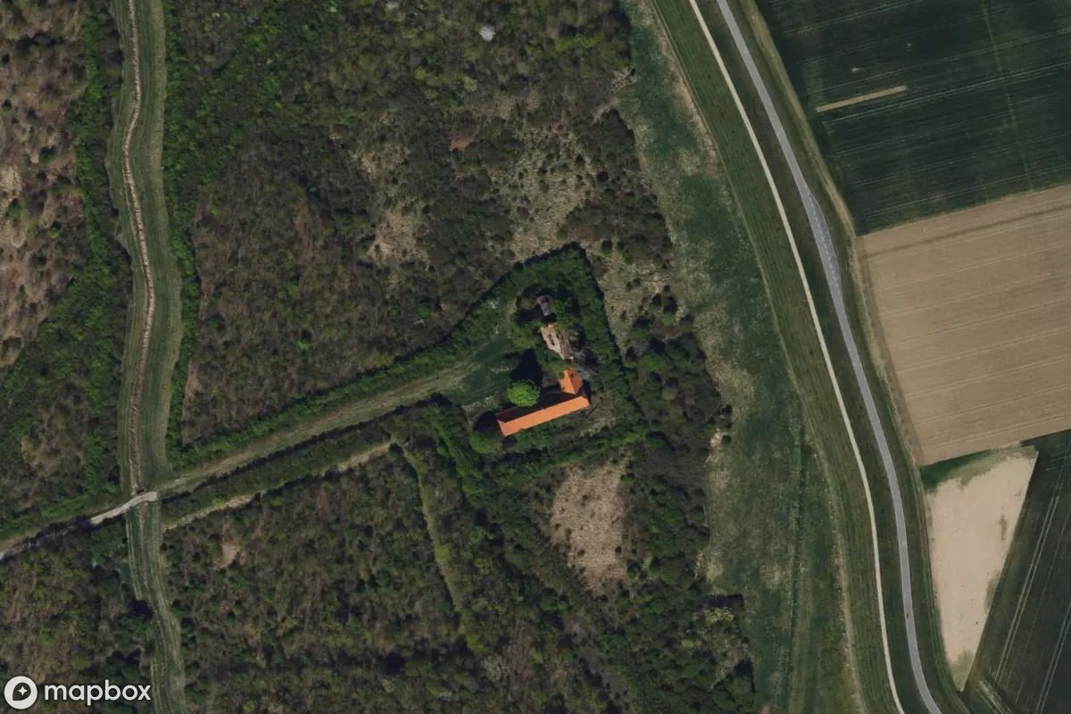 Vue aérienne satellite de Bauernhof, un Ferme abandonné à Astheim, Allemagne