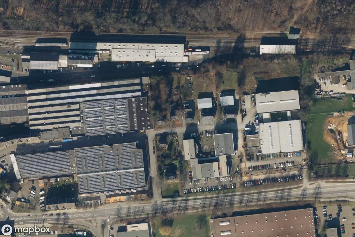 Aerial satellite view of Verlassenes Haus, an abandoned  in Mettmann, Germany