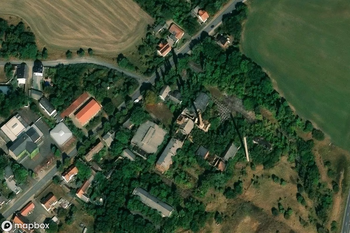 Aerial satellite view of Fabrikgelände, an abandoned Factory in Egeln, Germany