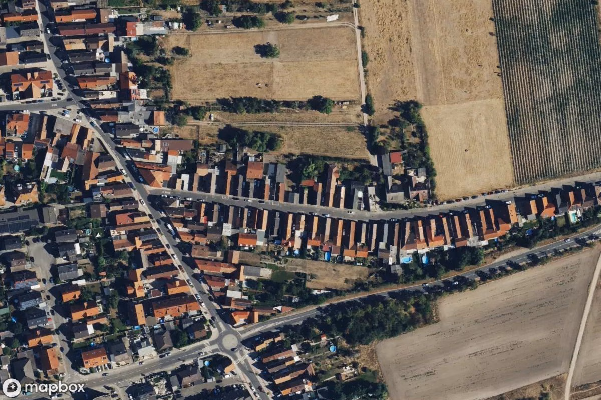Aerial satellite view of Hexenhäuschen, an abandoned in Haßloch, Germany