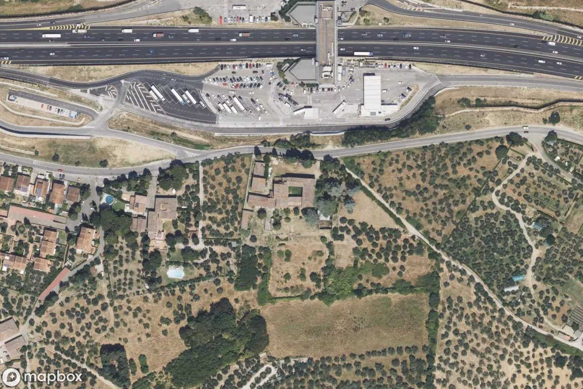 Aerial satellite view of Villa Giovannella, an abandoned Residence in Bagno a Ripoli, Italy