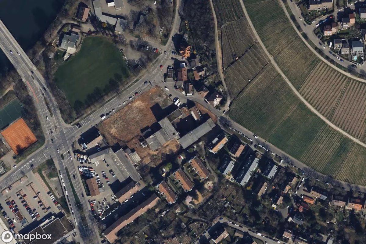 Satellittbilde fra luften av Fabrik, et forlatt Fabrikk i Stuttgart, Tyskland