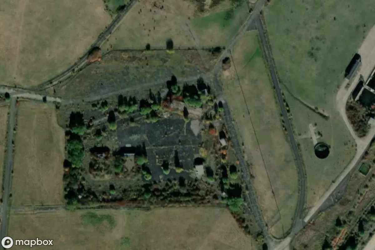 Aerial satellite view of NATO-Stützpunkt Gießen, an abandoned in Gießen, Germany