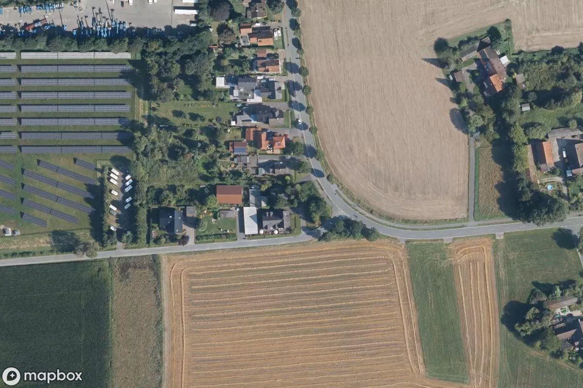 Vista aérea por satélite de Haus, un  abandonado en Bad Salzuflen, Alemania