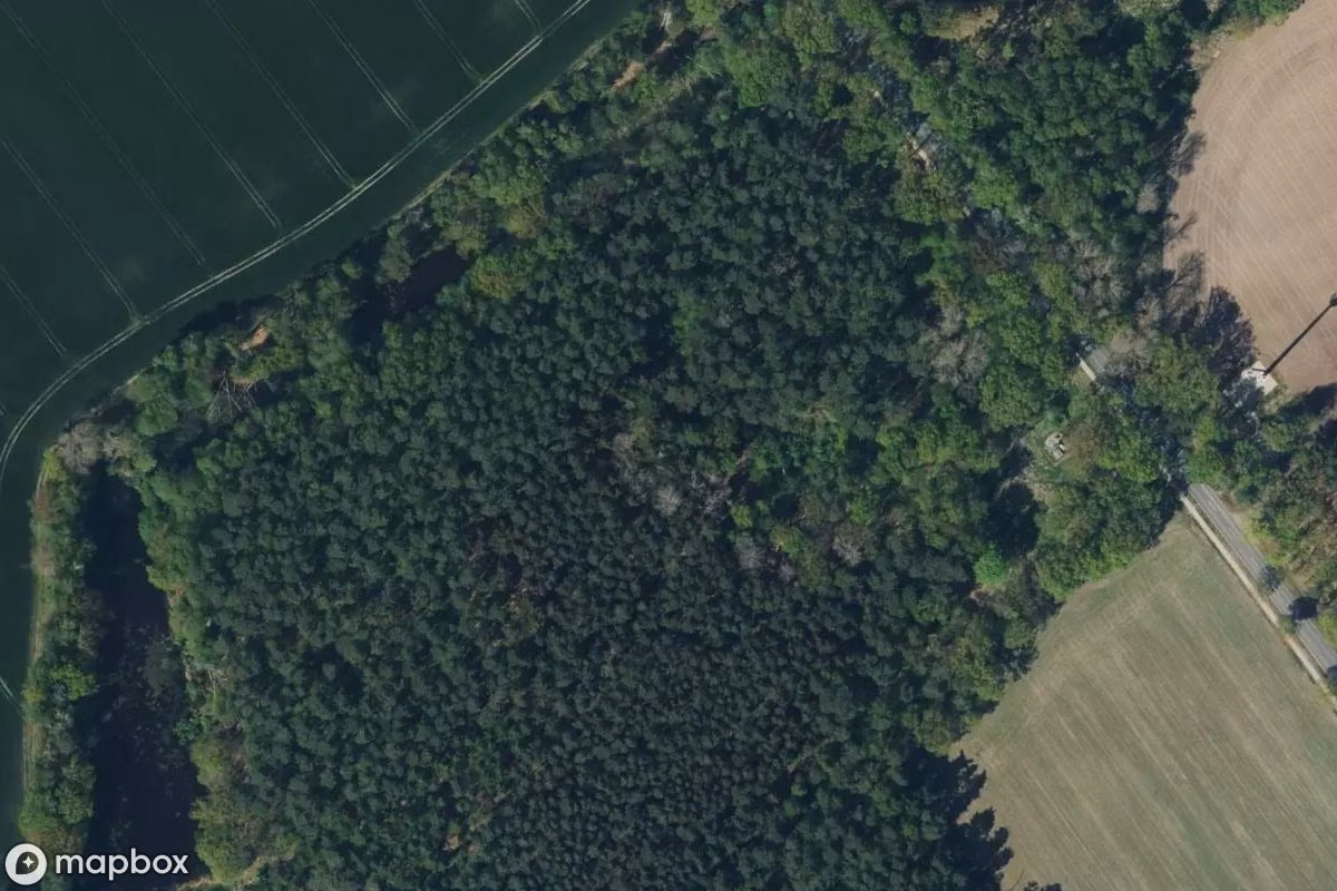 Satelitarny widok z lotu ptaka Bunker, opuszczone Bunkier w Eschede, Niemcy