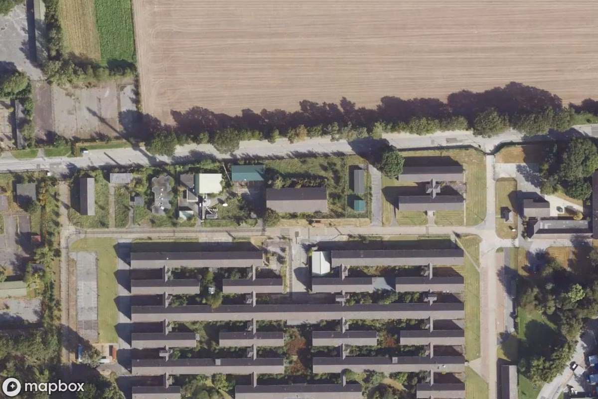 Vista aérea por satélite de Telefonzentrale, un  abandonado en Mönchengladbach, Alemania