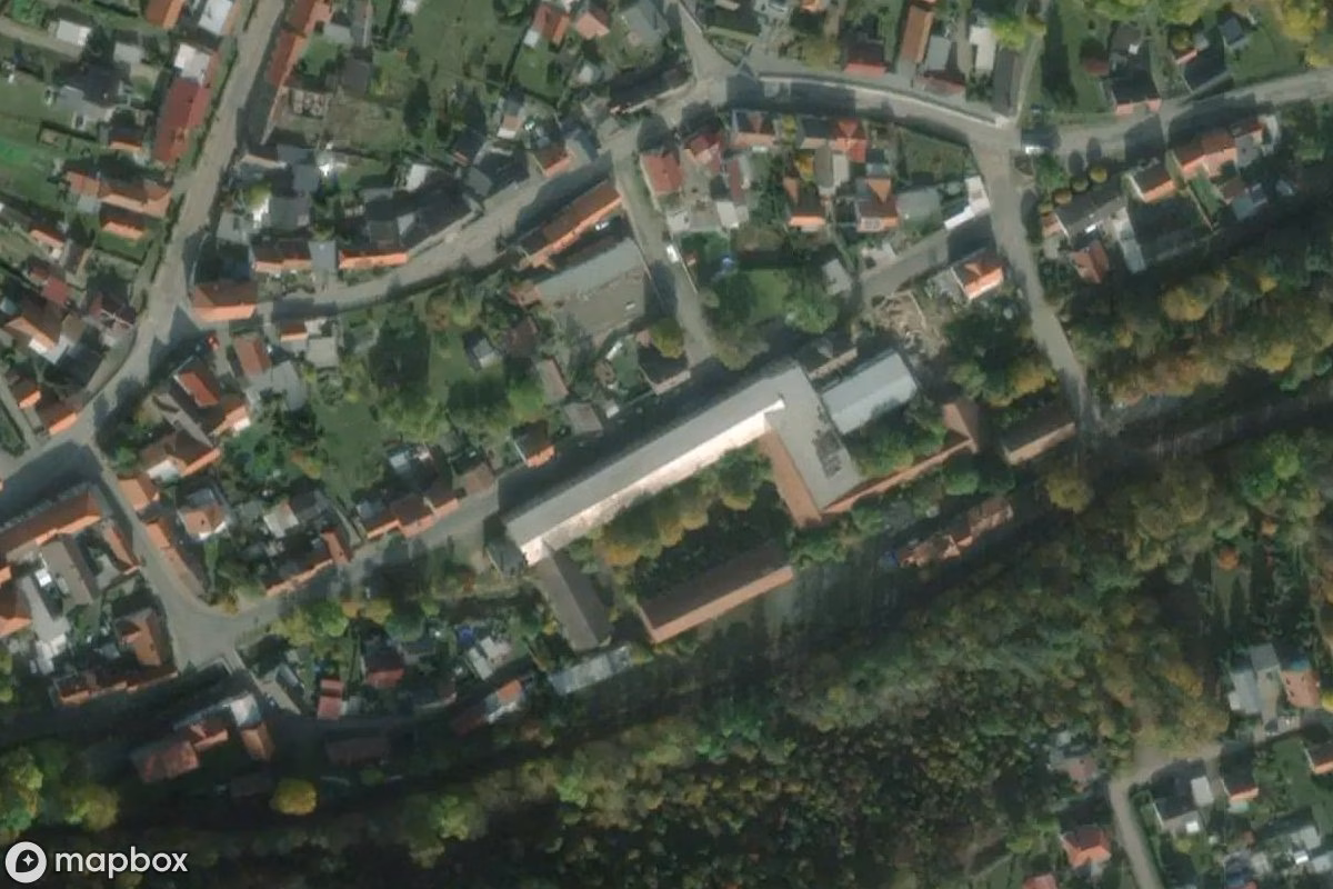 Satelitarny widok z lotu ptaka Elektroofenbau, opuszczone  w Harzgerode, Niemcy