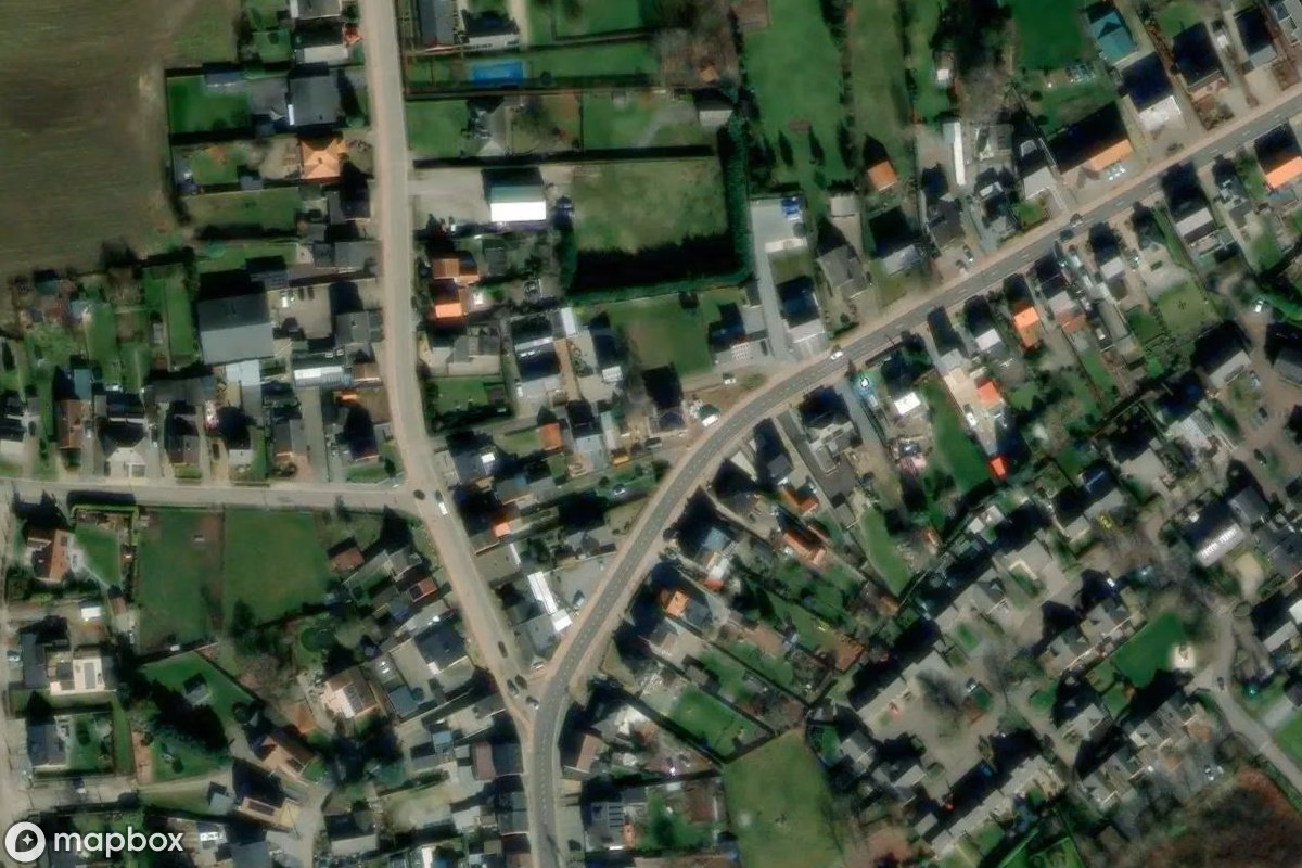Aerial satellite view of Villa Delsaert, an abandoned Residence in Veerle, Belgium