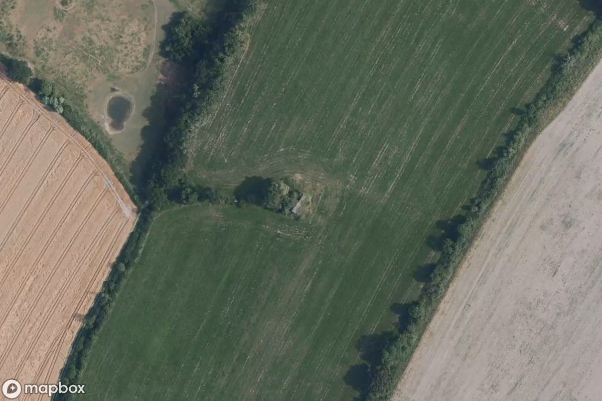 Aerial satellite view of Scheune, an abandoned Farm in Billerbeck, Germany