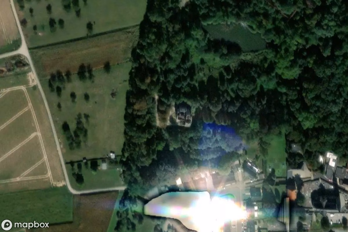 Aerial satellite view of Lost Place, an abandoned  in Sint-Truiden, Belgium