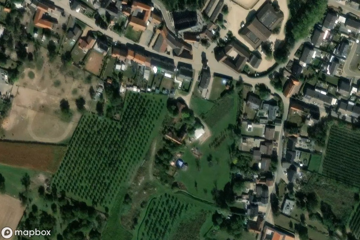 Aerial satellite view of Alte Mühle, an abandoned Residence in Sint-Truiden, Belgium