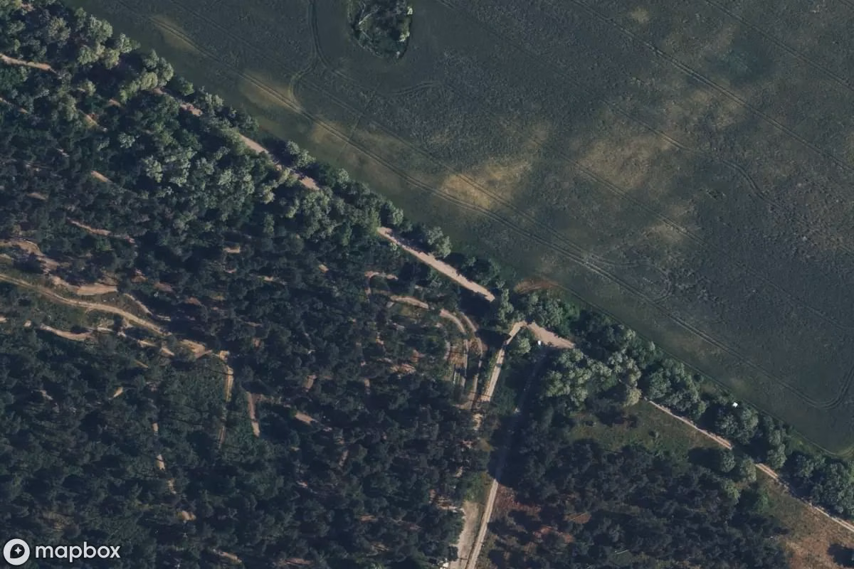 Aerial satellite view of Umspannturm, an abandoned Tower in Möser, Germany