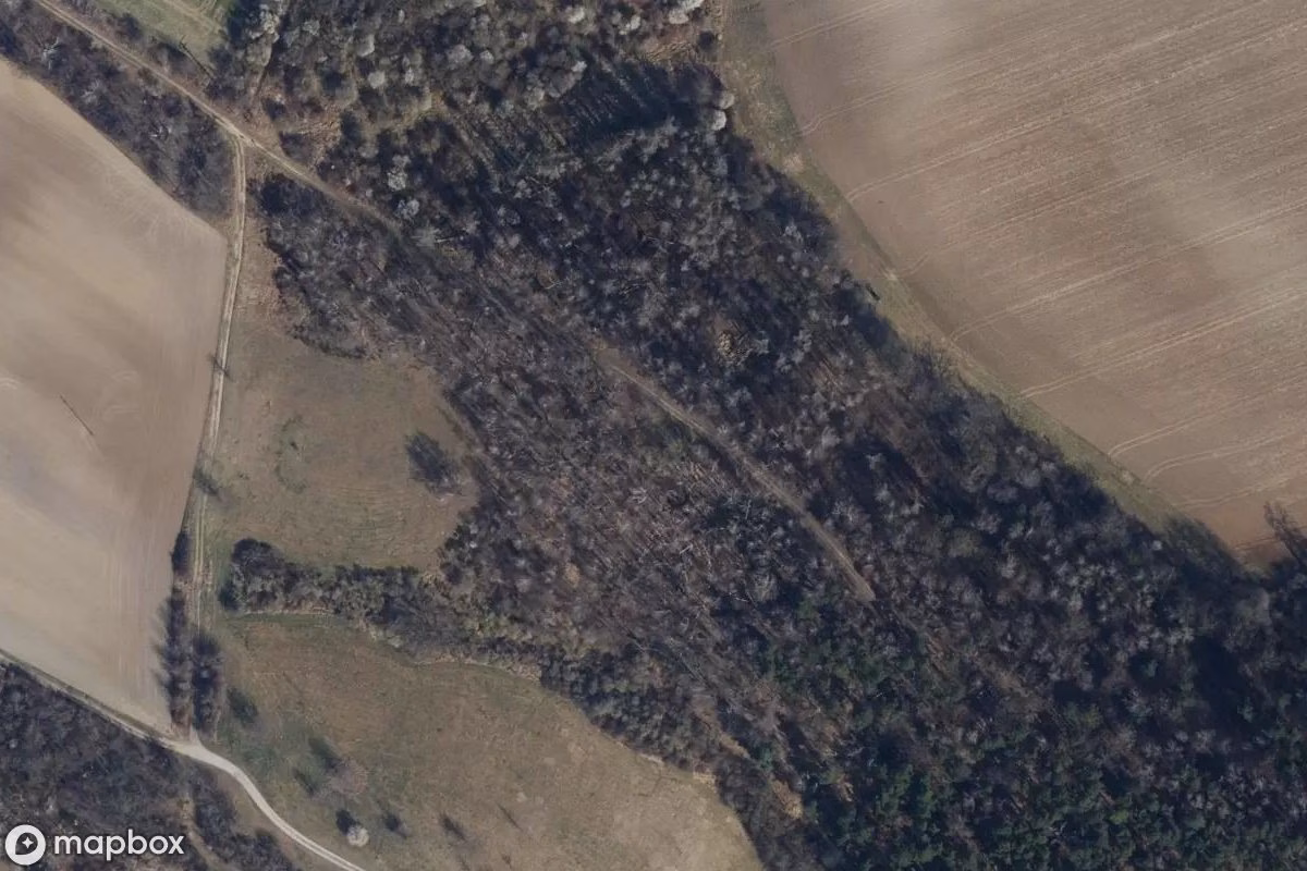 Aerial satellite view of Bunker, an abandoned Bunker in Osterwieck, Germany