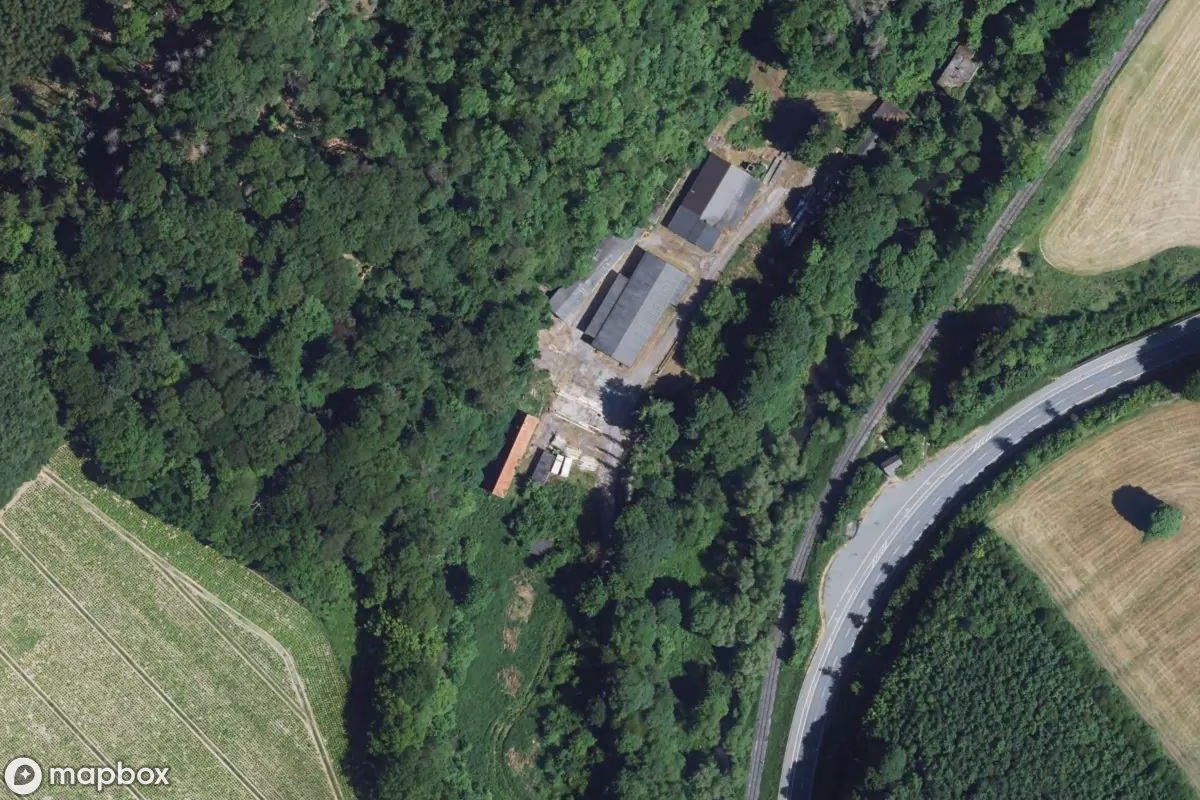 Aerial satellite view of Steinbruch, an abandoned Mine in Sundern, Germany