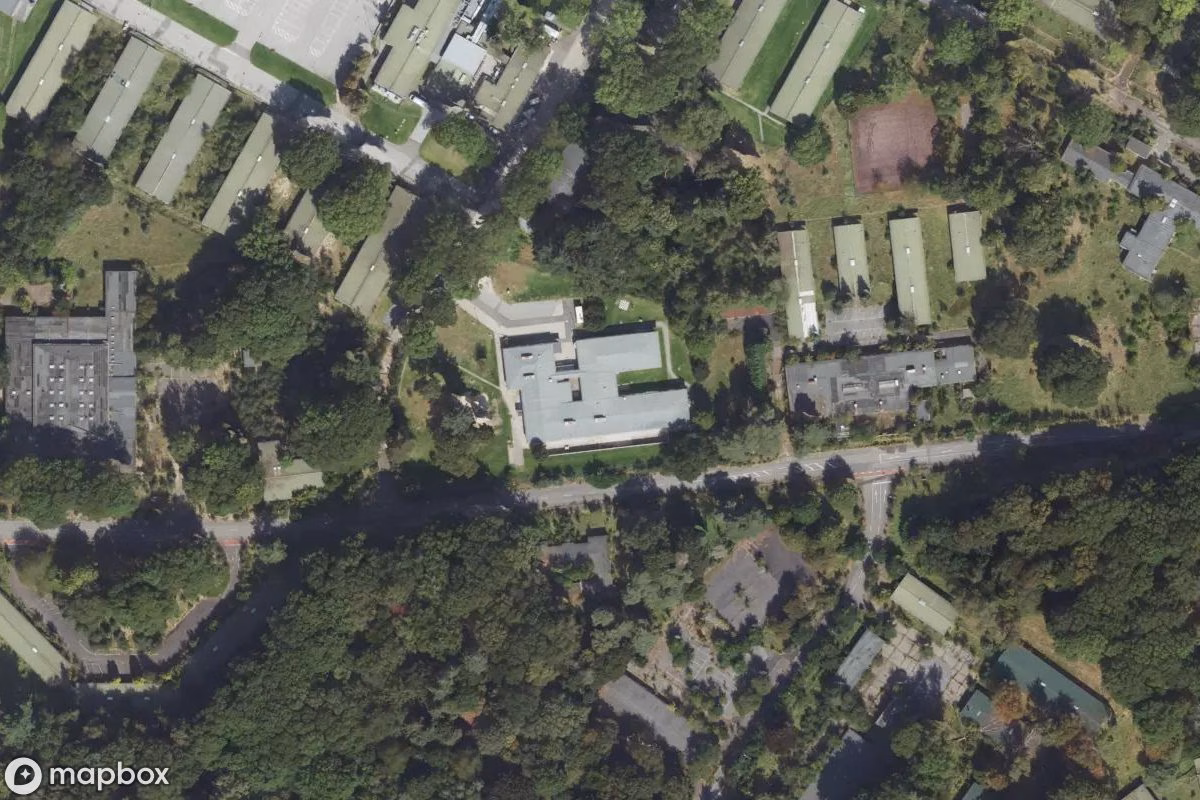 Aerial satellite view of NATO-Hauptquartier, an abandoned Military Site in Mönchengladbach, Germany