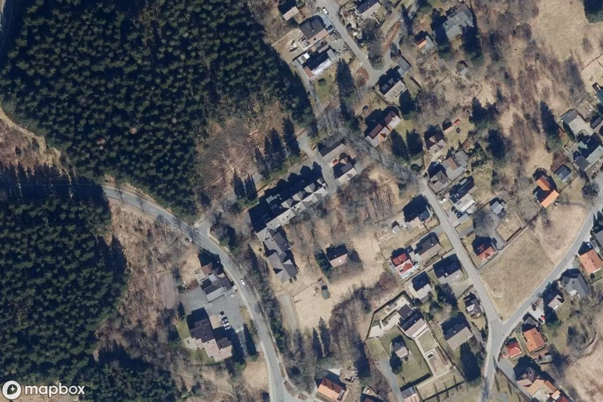 Aerial satellite view of Seniorenresidenz, an abandoned Hospital in Goslar, Germany