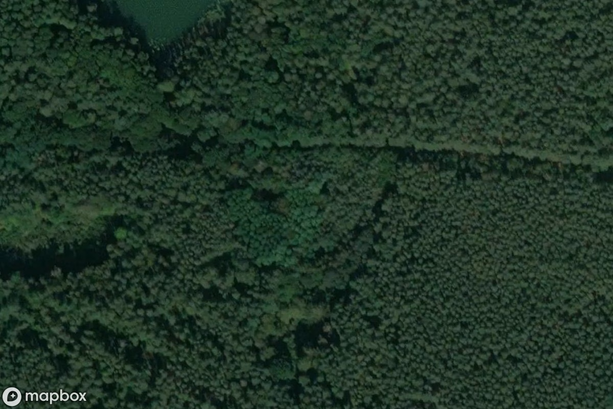 Satellietbeeld vanuit de lucht van MRU Pz W 811, een verlaten  in gmina Bledzew, Polen