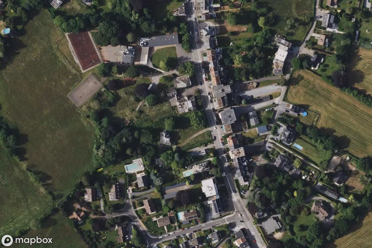Aerial satellite view of Villa, an abandoned Residence in Verviers, Belgium