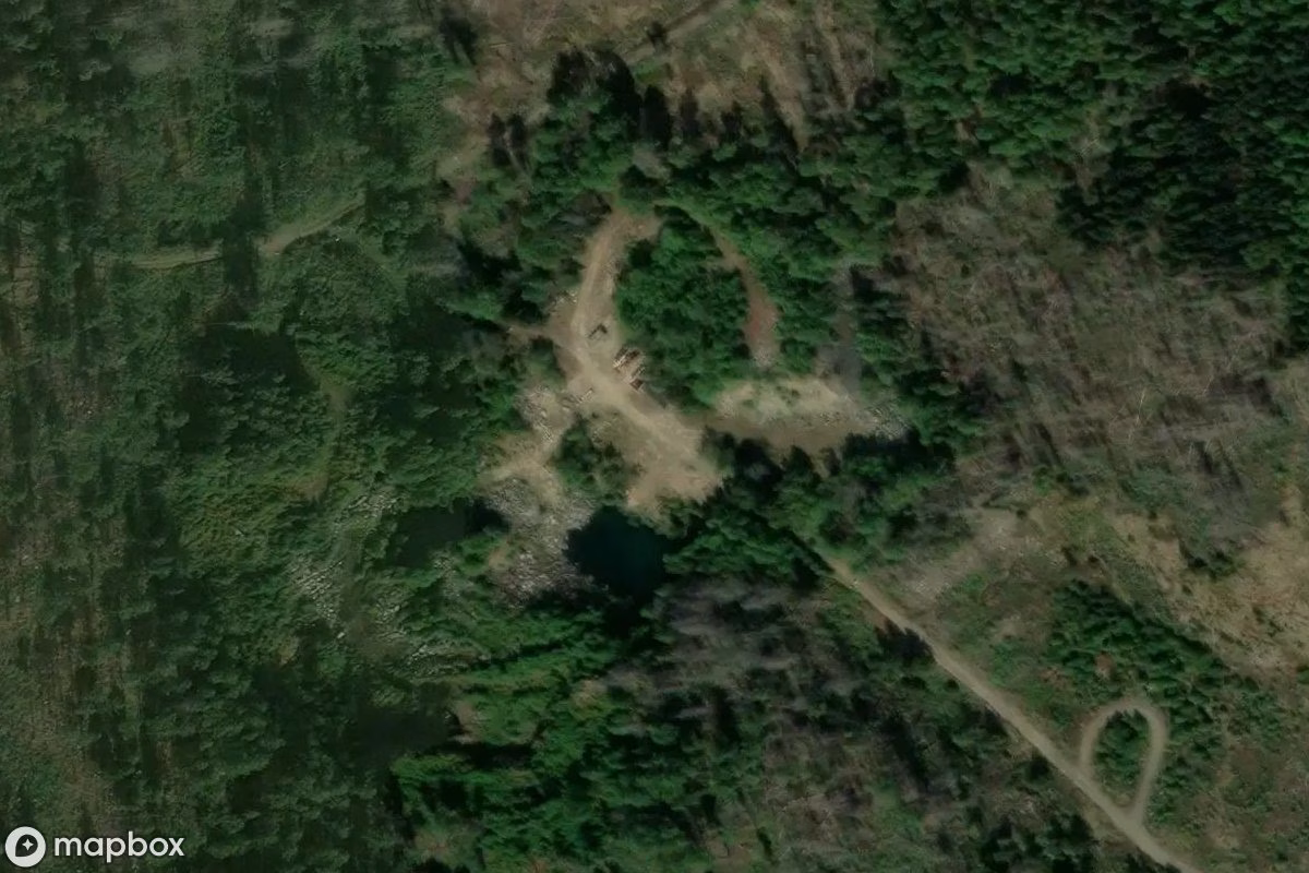 Aerial satellite view of Steinbruch, an abandoned Mine in Wernigerode, Germany