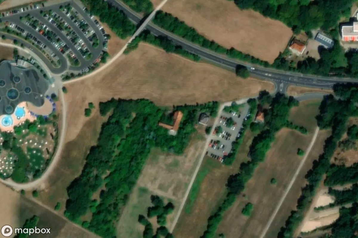 Satelitarny widok z lotu ptaka Baumschule, opuszczone Szkoła w Bad Kissingen, Niemcy