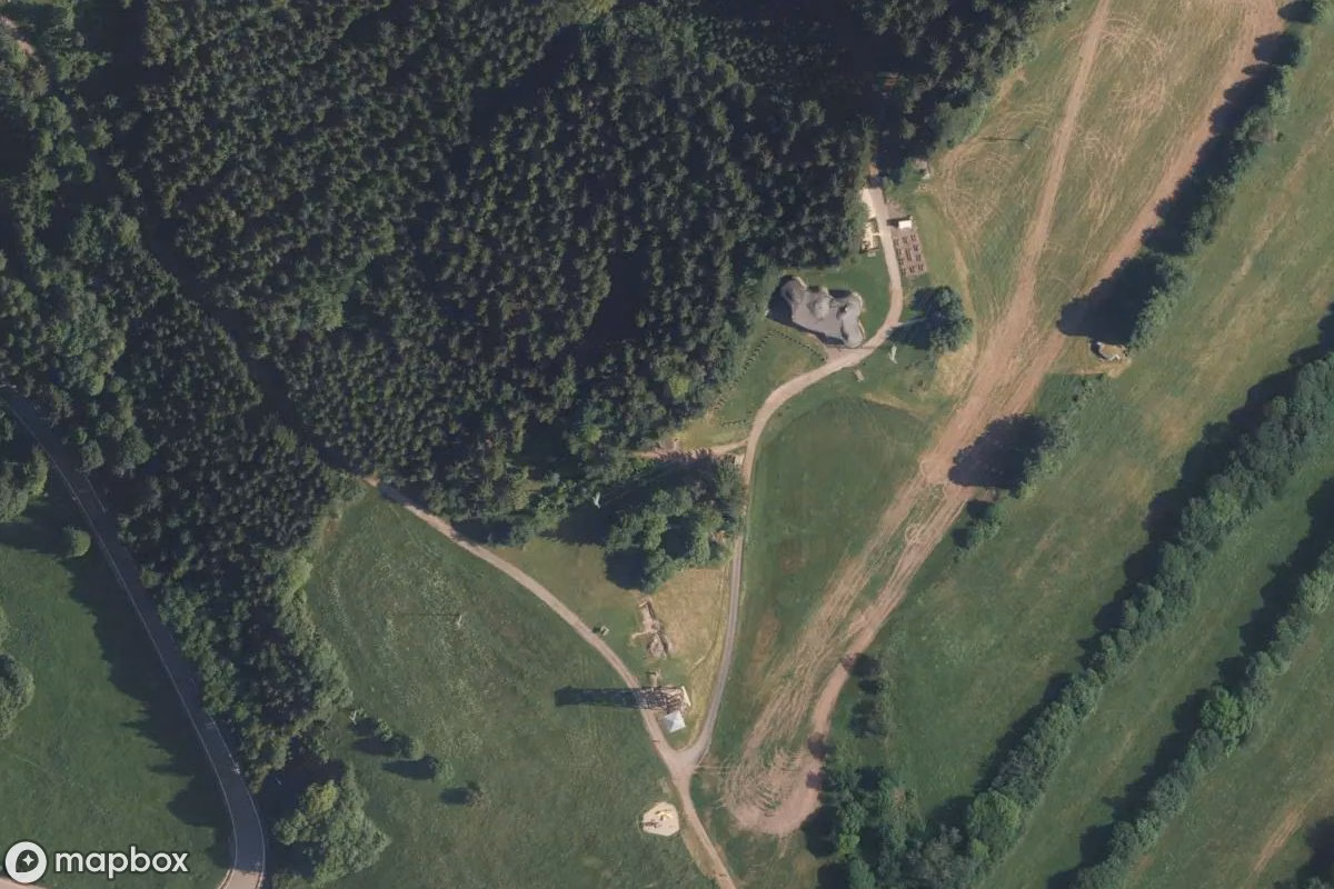 Vue aérienne satellite de Bunker, un Bunker abandonné à Trutnov, Tchéquie