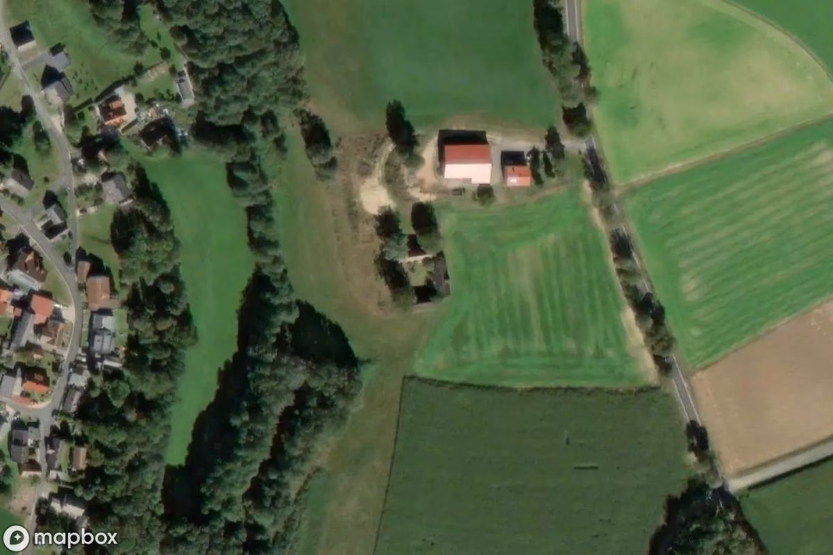 Aerial satellite view of Einödhof, an abandoned Farm in Ernestgrün, Germany