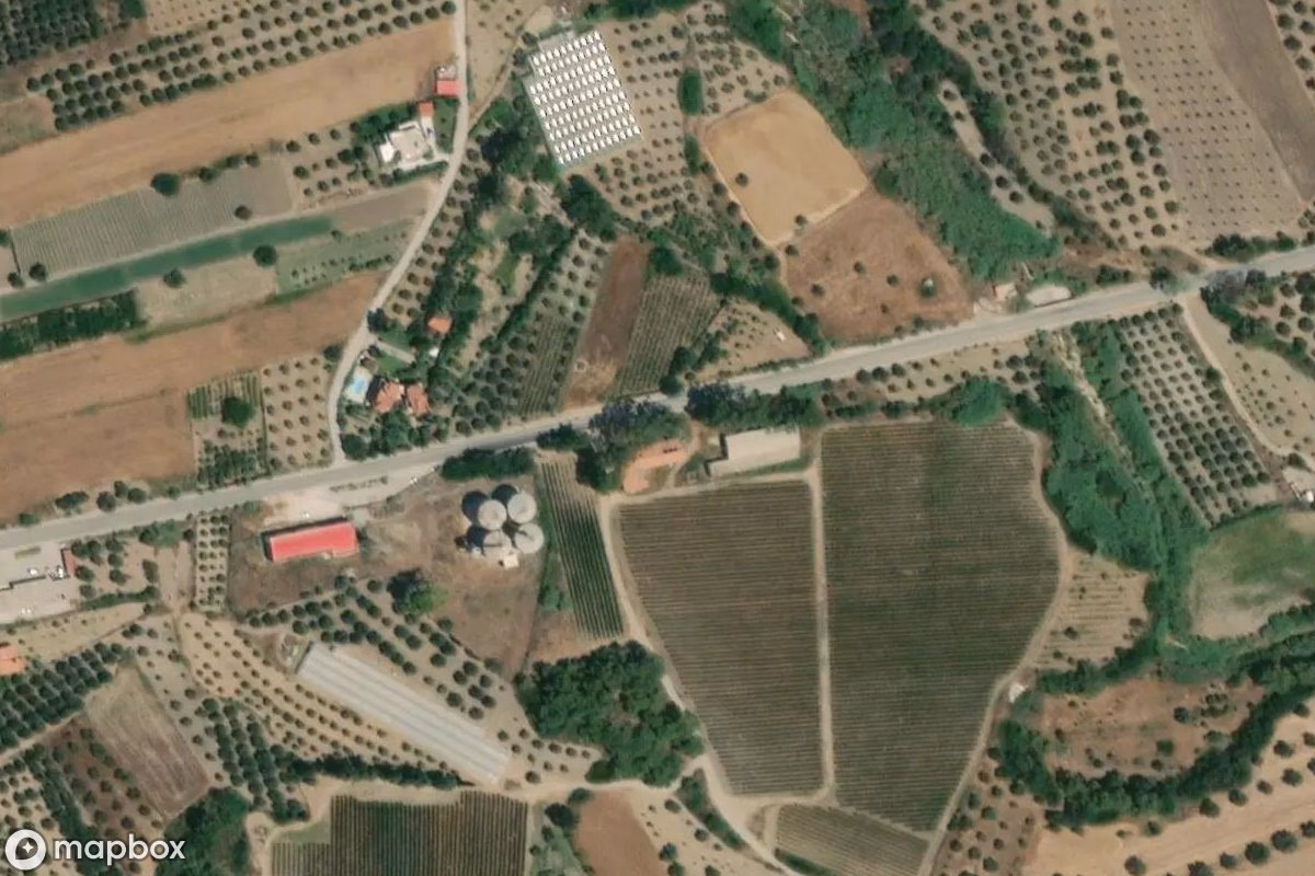 Aerial satellite view of Lost Place, an abandoned in Kalavarda, Greece