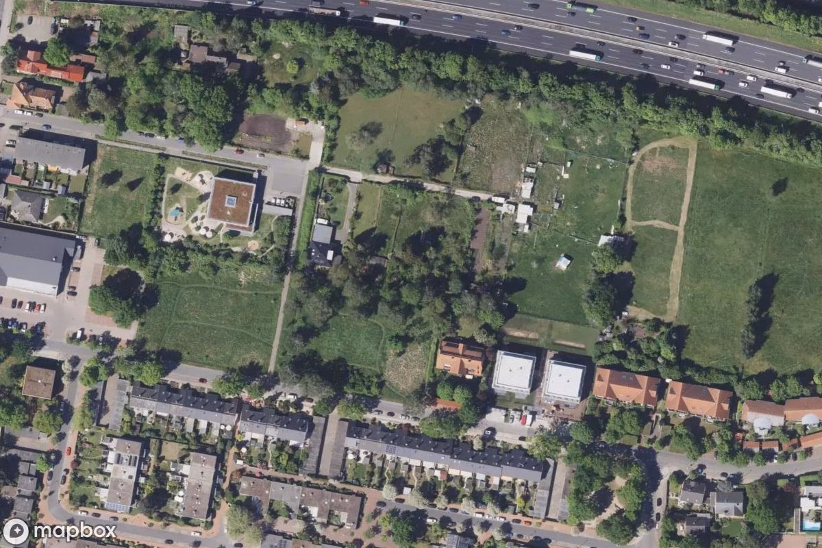 Satelitarny widok z lotu ptaka Schrebergarten, opuszczone  w Hanover, Niemcy