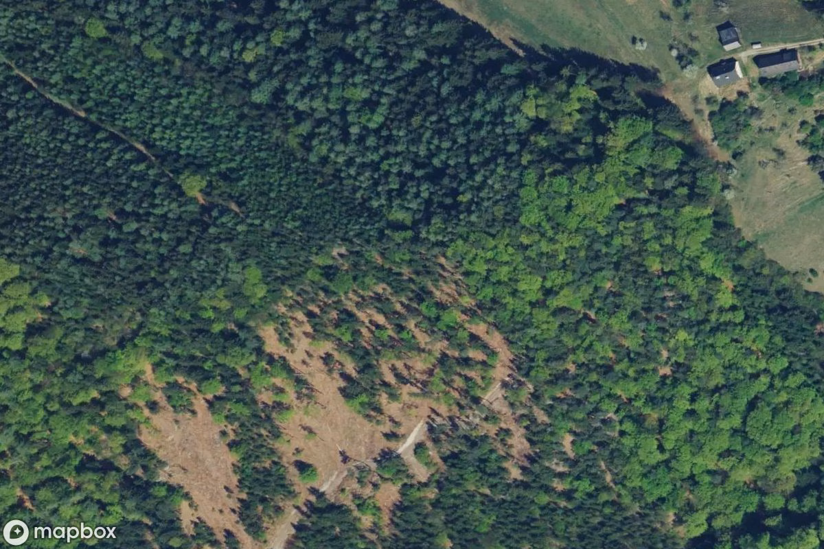 Aerial satellite view of Burgruine Henneburg, an abandoned Ruin in Deutschfeistritz, Austria