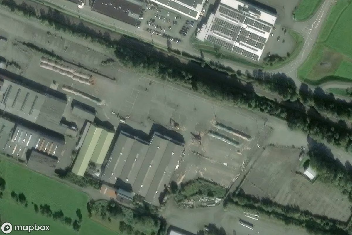 Satelitarny widok z lotu ptaka Firma Omniplast, opuszczone w Ehringshausen, Niemcy