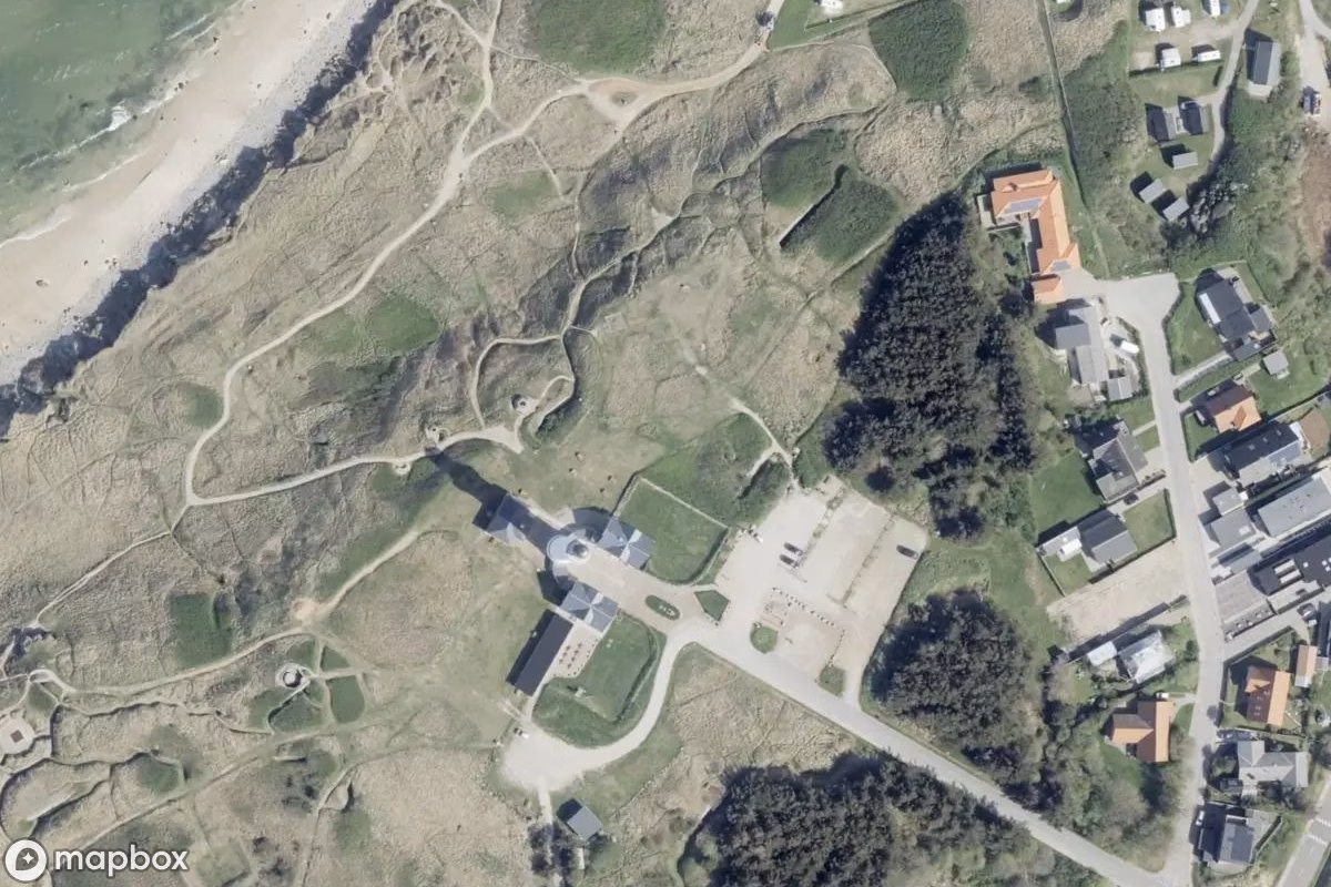 Műholdas légi felvétel Bunker helyszínről, egy elhagyatott Bunker itt: Hirtshals, Dánia
