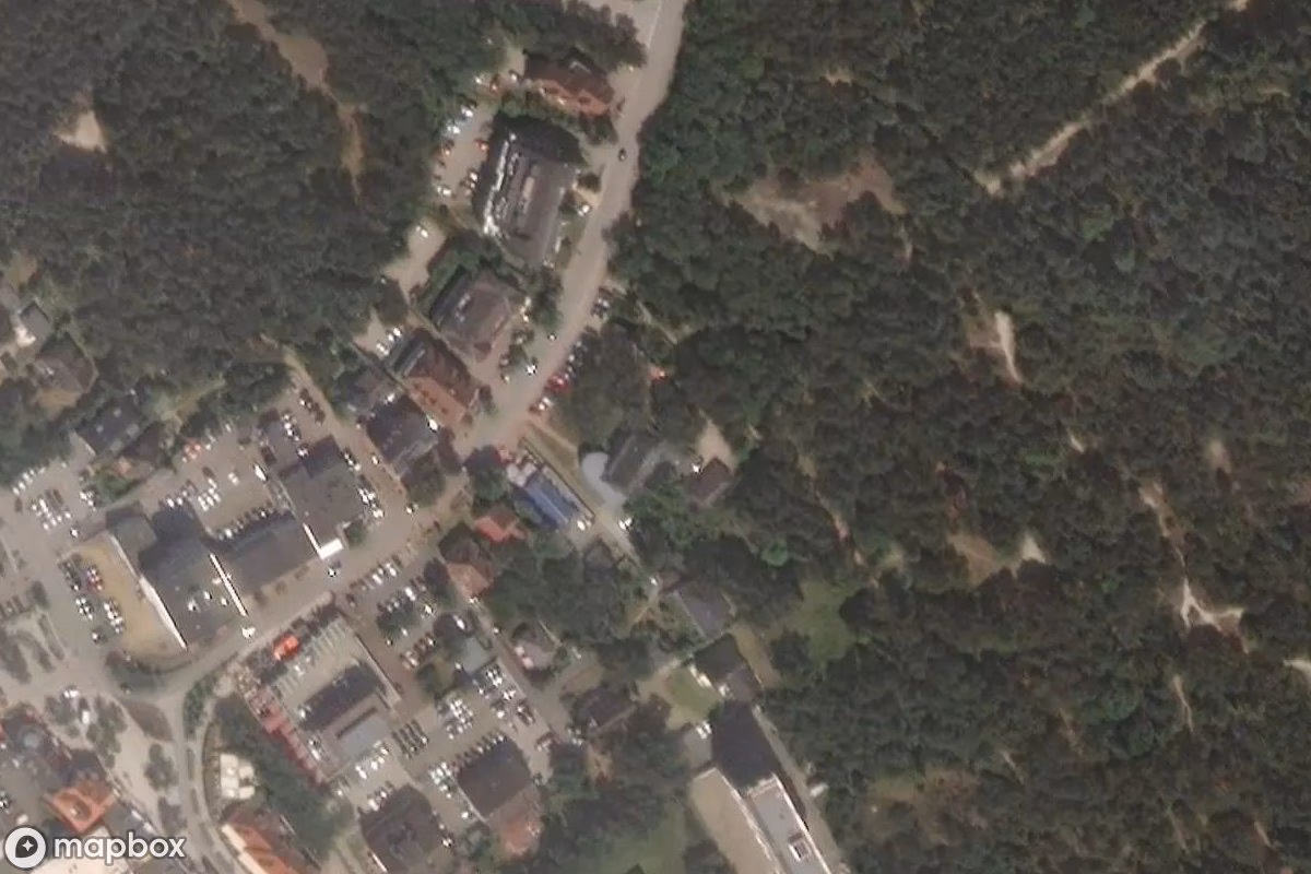 Aerial satellite view of Chinarestaurant, an abandoned Restaurant in Sankt Peter-Bad, Germany