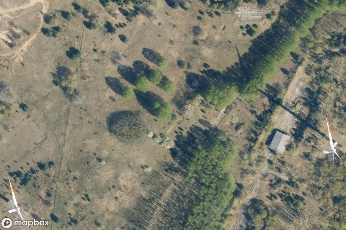 Aerial satellite view of Bunker, an abandoned Bunker in Gransee, Germany