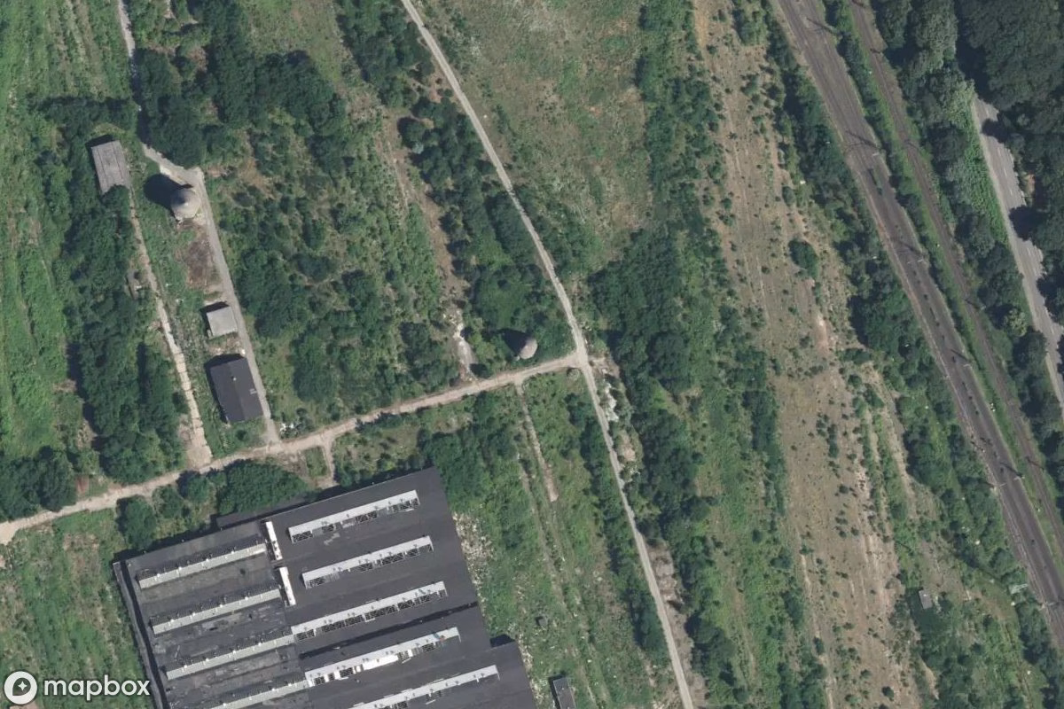 Satellietbeeld vanuit de lucht van Turm, een verlaten Toren in Duisburg, Duitsland