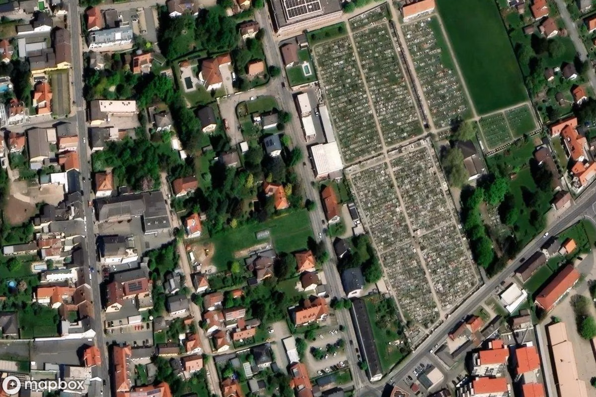 Aerial satellite view of Haus, an abandoned in Leibnitz, Austria