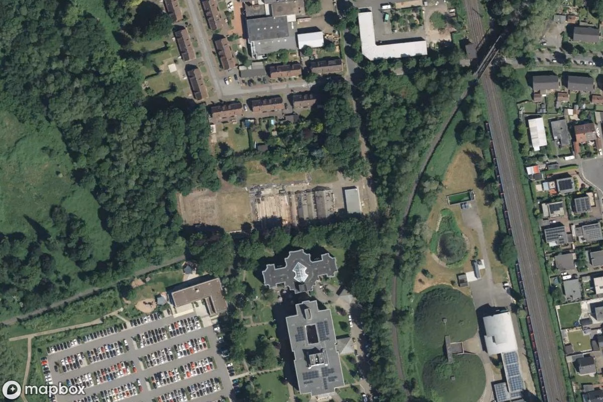 Satelitarny widok z lotu ptaka Gärtnerei, opuszczone Gospodarstwo w Moers, Niemcy