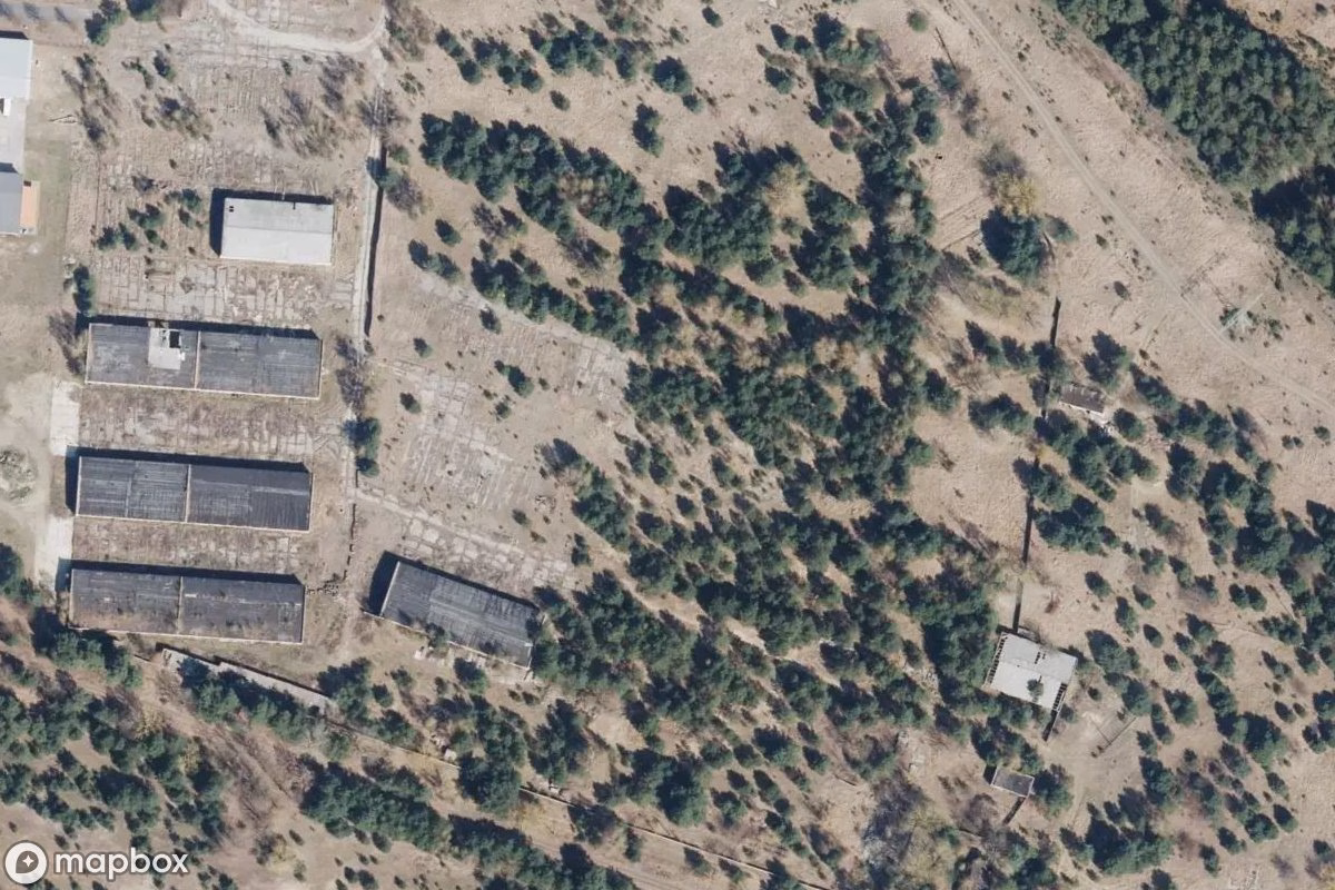 Aerial satellite view of Gssd Fürstenberg, an abandoned  in Fürstenberg/Havel, Germany