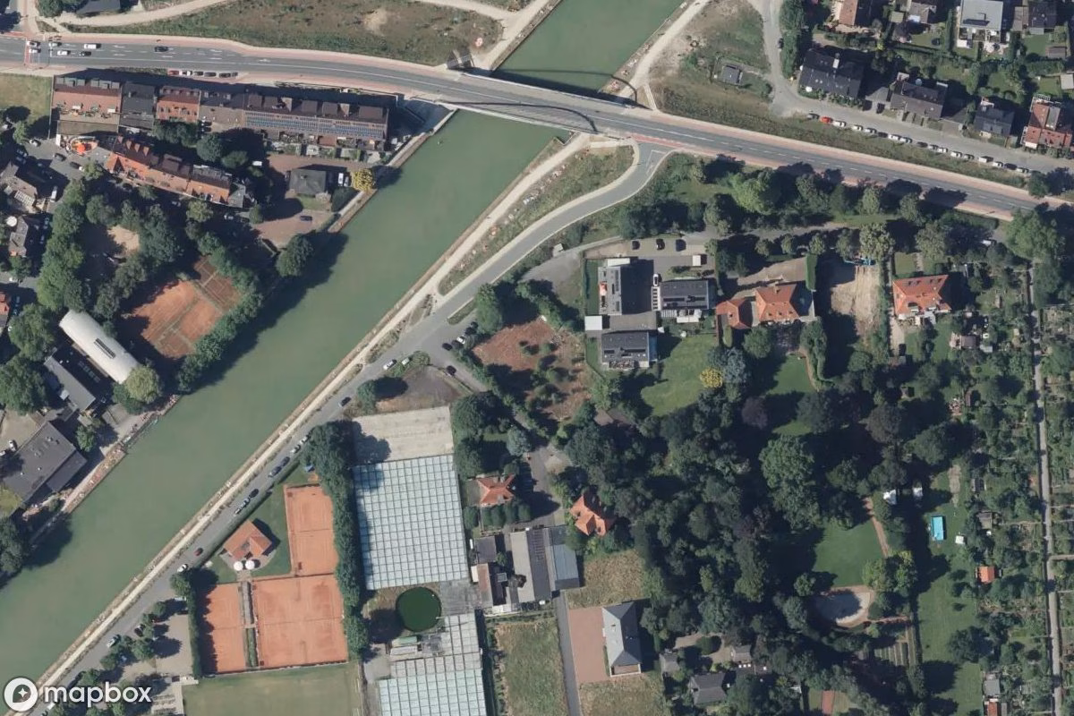 Satelitarny widok z lotu ptaka Tennisclub, opuszczone Obiekt sportowy w Münster, Niemcy