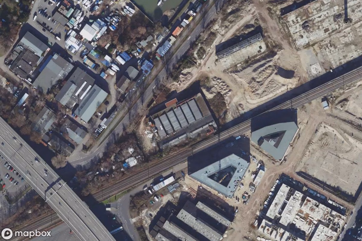 Satellittbilde fra luften av Fabrik, et forlatt Fabrikk i Cologne, Tyskland