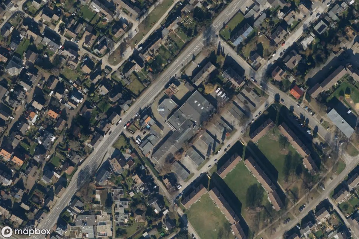 Satellitbild från luften av Autohaus, en övergiven  i Wülfrath, Tyskland