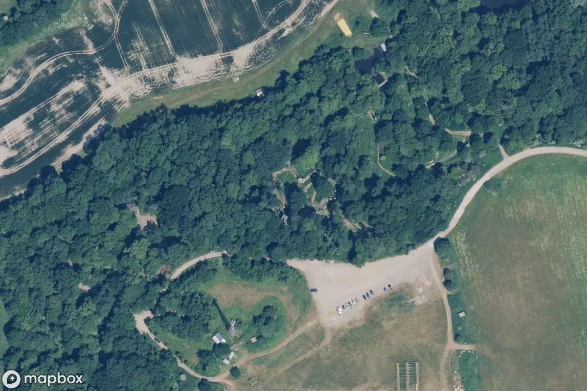 Aerial satellite view of Kernkraft-Bunker, an abandoned Bunker in Brentwood, United Kingdom