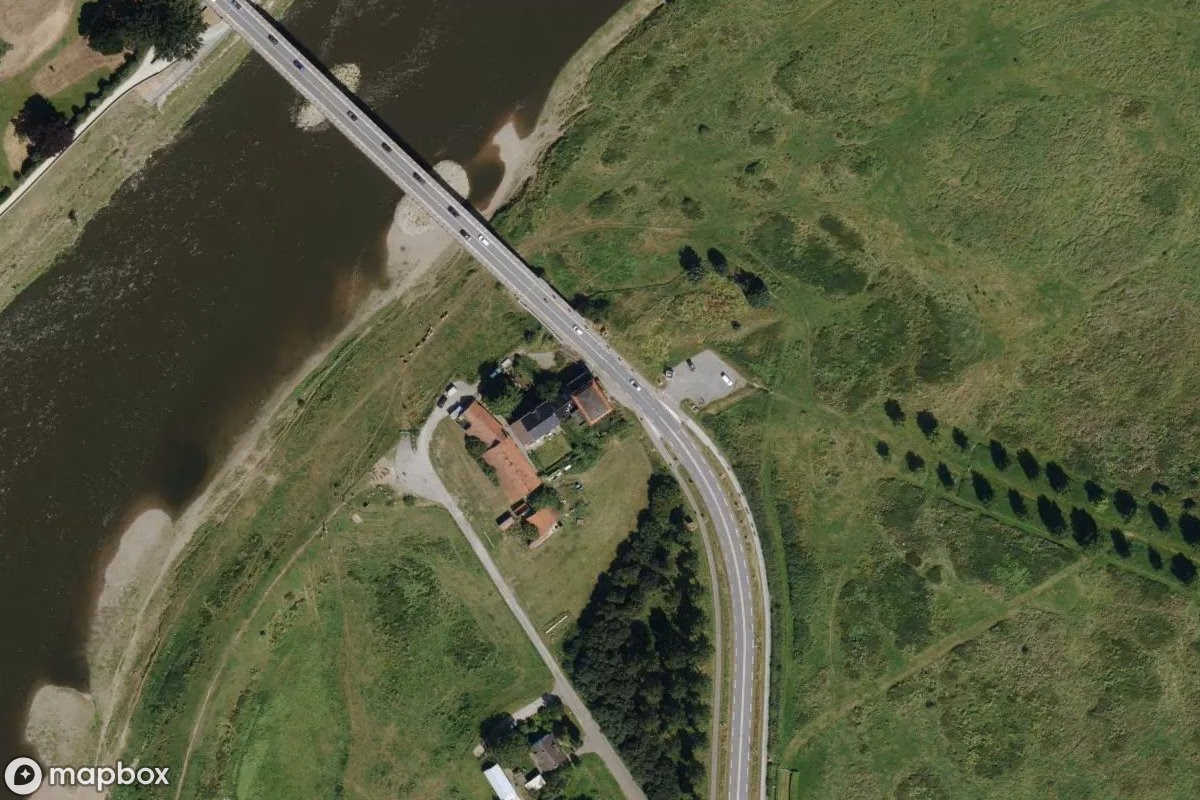 Satellitbillede set fra luften af Strip Club, et forladt i Roosteren, Holland