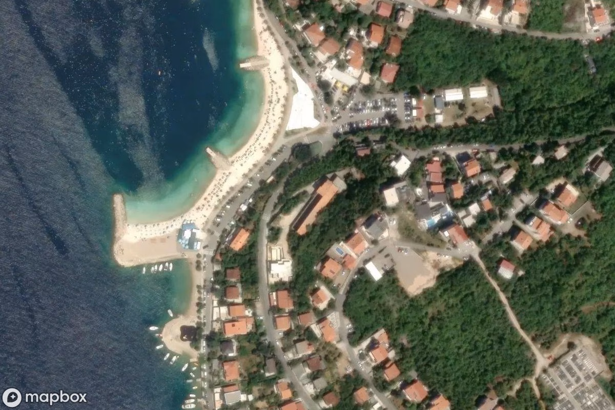 Aerial satellite view of Museum, an abandoned Museum in Jadranovo, Croatia