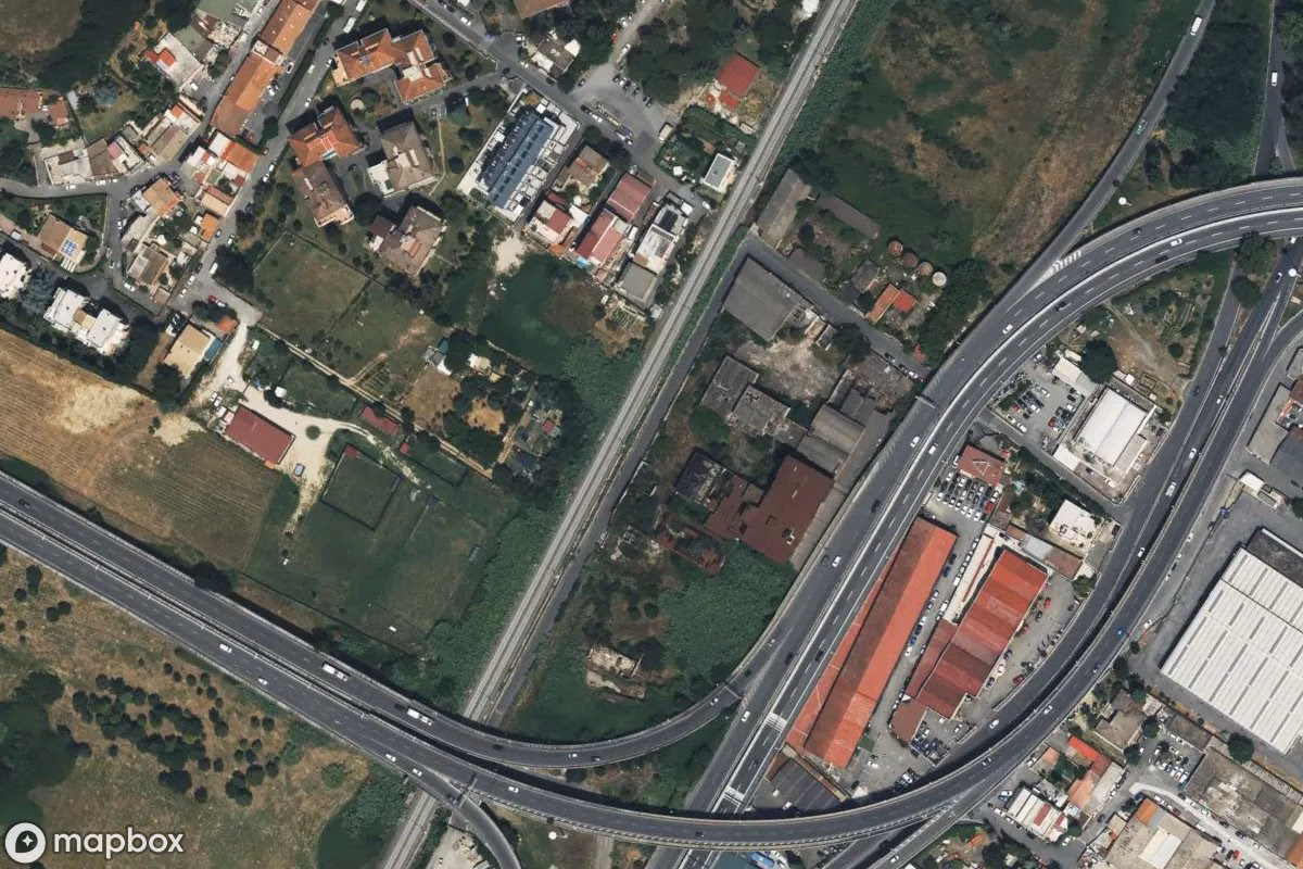 Satelitarny widok z lotu ptaka Ölmühle, opuszczone Fabryka w Rome, Włochy