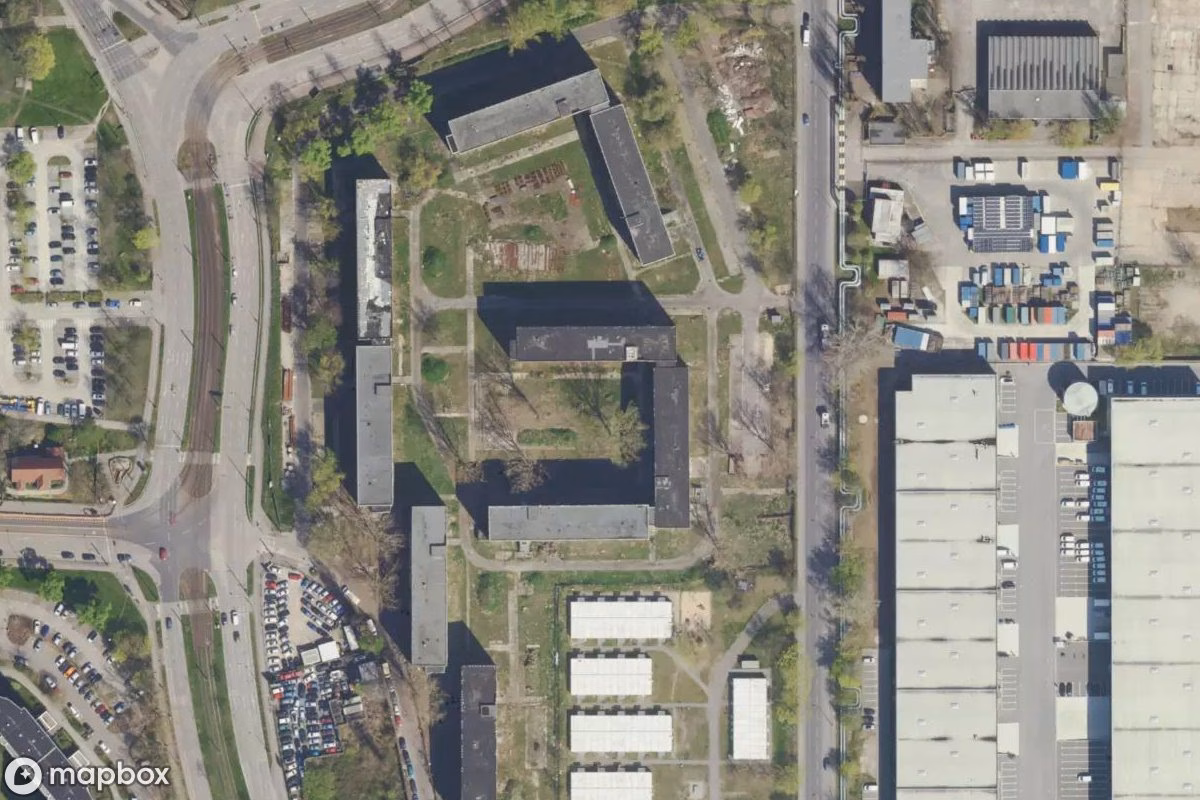 Satelitarny widok z lotu ptaka Chinesisches Wohnheim, opuszczone  w Berlin, Niemcy