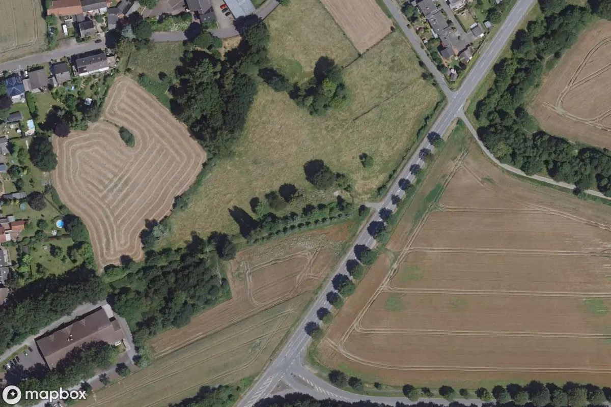 Satelitní letecký pohled na Scheune, opuštěné Statek v Marl, Německo