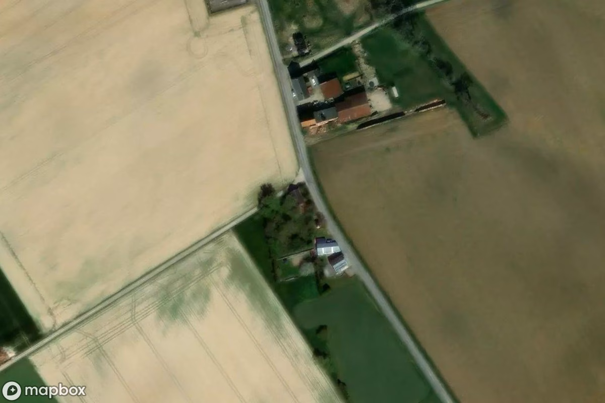 Aerial satellite view of Maison Warisoulx, an abandoned Residence in La Bruyère, Belgium