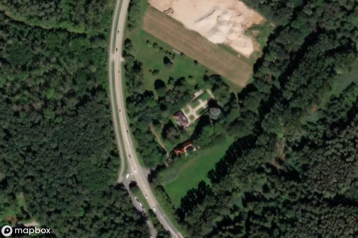 Aerial satellite view of Villa, an abandoned Residence in Allersberg, Germany