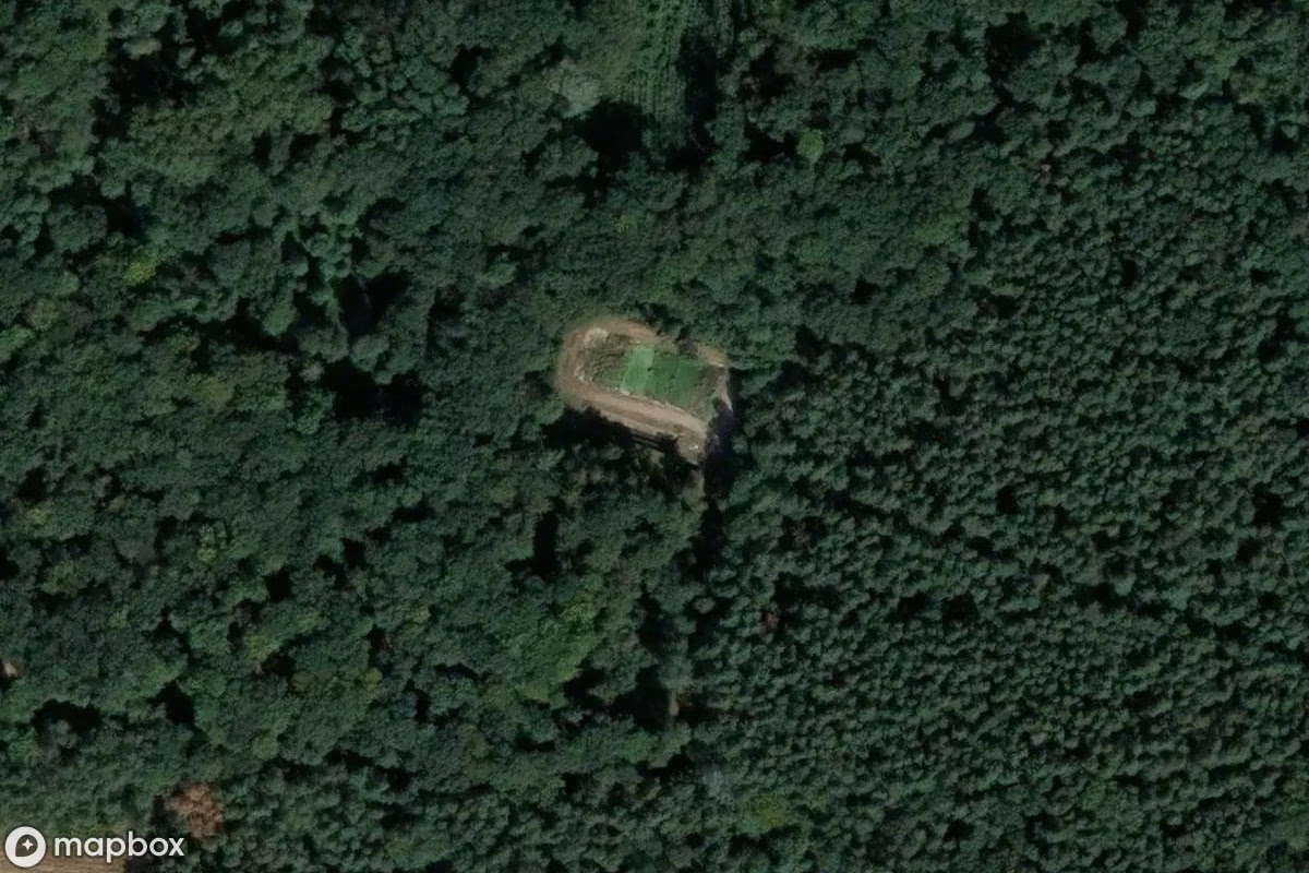 Aerial satellite view of Sanatorium, an abandoned Hospital in Haldensleben, Germany