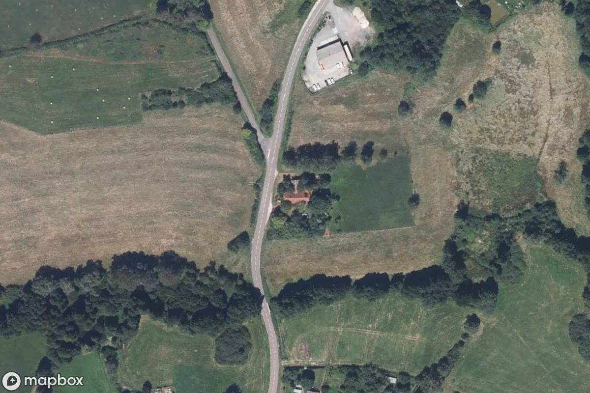 Vista aérea por satélite de Maison Chopin, un Residencia abandonado en Frahier-et-Chatebier, Francia